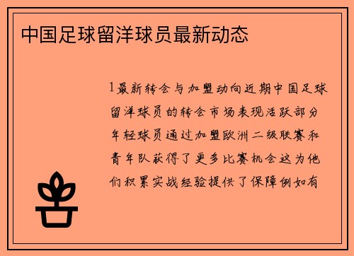 中国足球留洋球员最新动态